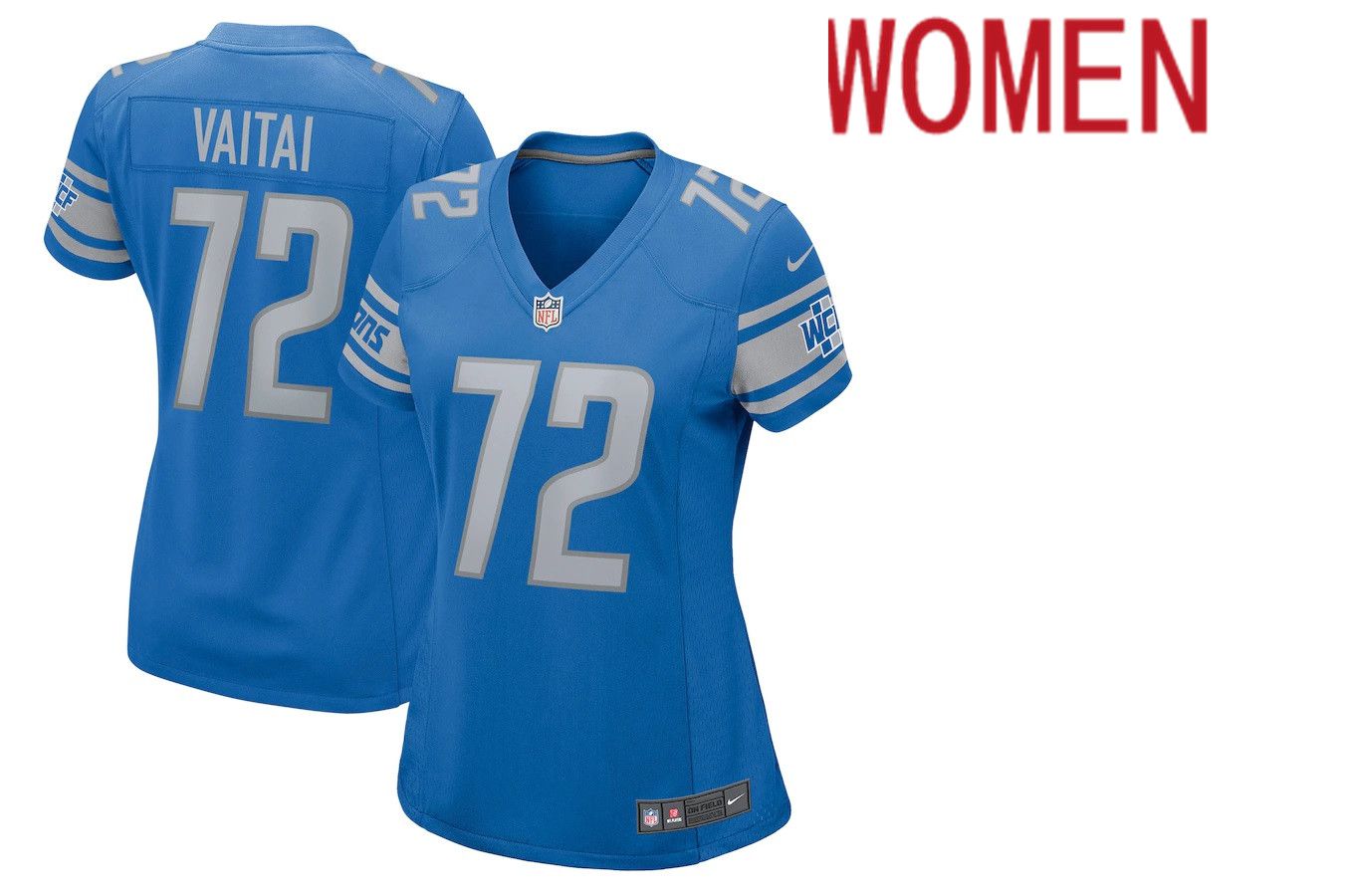 Women Detroit Lions #72 Halapoulivaati Vaitai Nike Blue Game NFL Jersey->women nfl jersey->Women Jersey